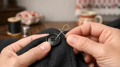 Ako prišiť gombík bez uzlíka: jednoduchý trik s očkom, ktorý vyzerá čisto