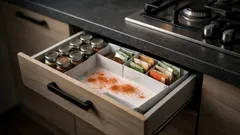 Papierová vložka do kuchynskej zásuvky: trik z 2 A4, ktorý zachytí rozsypané korenie